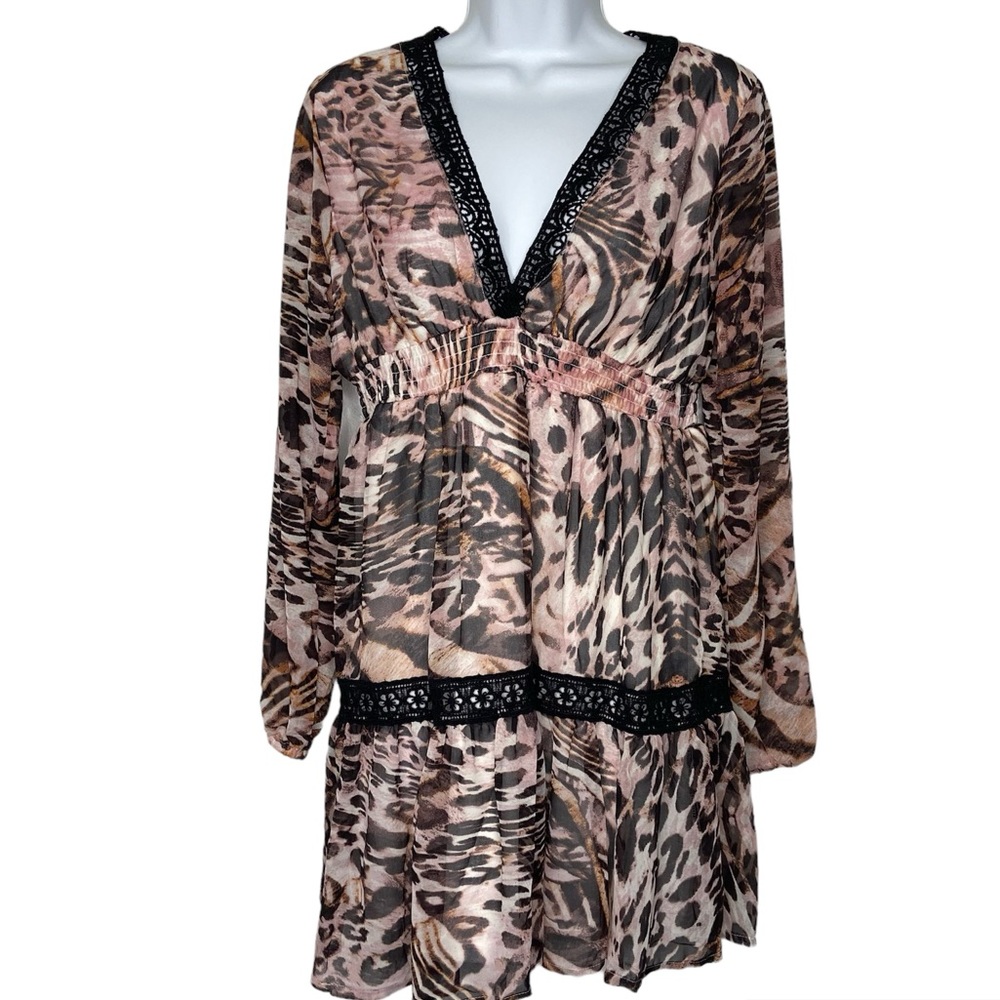 Kendall + Kylie Leopard Crochet Dress NWT